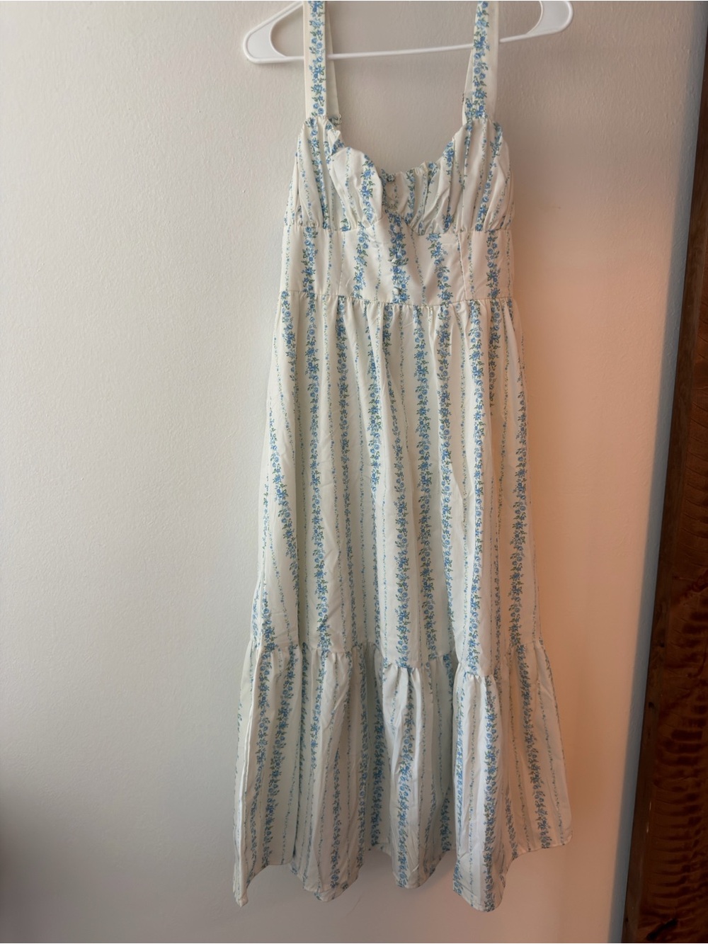 NWT Midi Dress with Blue Floral